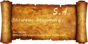 Strohner Alexandra névjegykártya